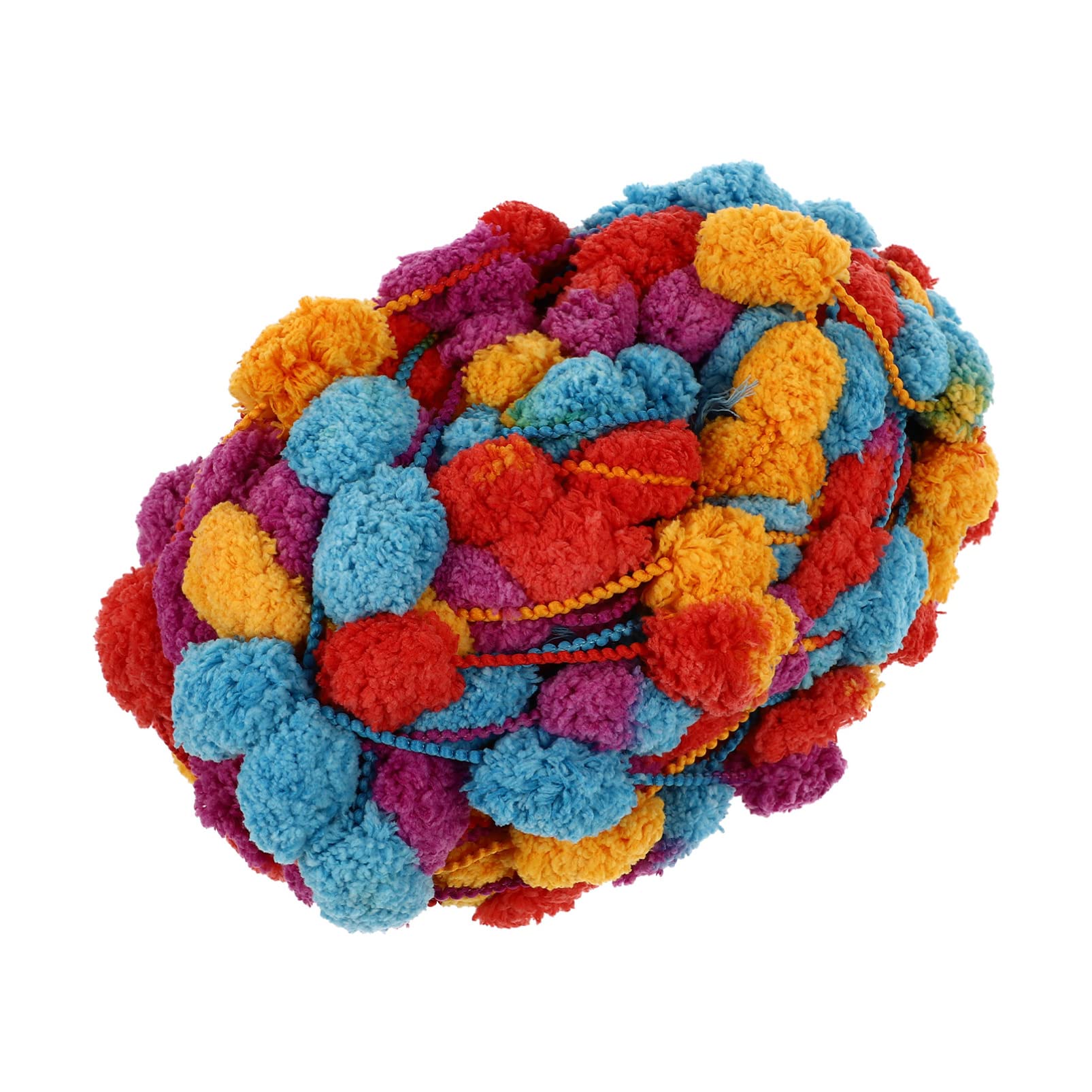 SUPVOX 1 Roll Chunky Blanket Knitting Yarn Fluffy Chenille Polyester Yarn with Soft Pom Pom Ball for Blanket Pillows Sweater Crochet Knitting