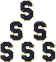 Vista 114 de 6 piezas de parches de letras de chenilla autoadhesivas, parches de letras preppy de 2 pulgadas para bolsos, ropa y sombreros, grandes pegatinas