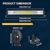 RIGIDON 55 cm-es LED Fénysáv 270W - Vízálló Alumínium Terepjáró Világítás 12V/24V - Autó, SUV, Terepjáró, Kamion Kiegészítő Lámpa 6000K 2