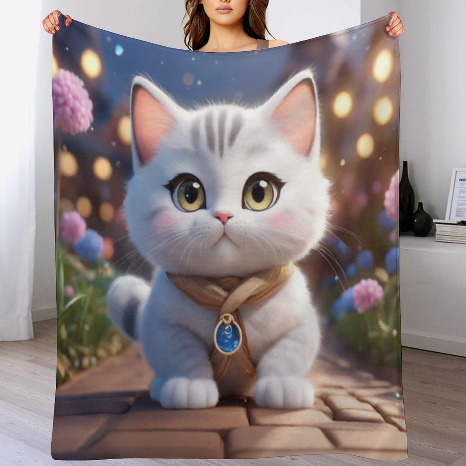 Couverture polaire chat contre le froid hivernal sur canapés et lits