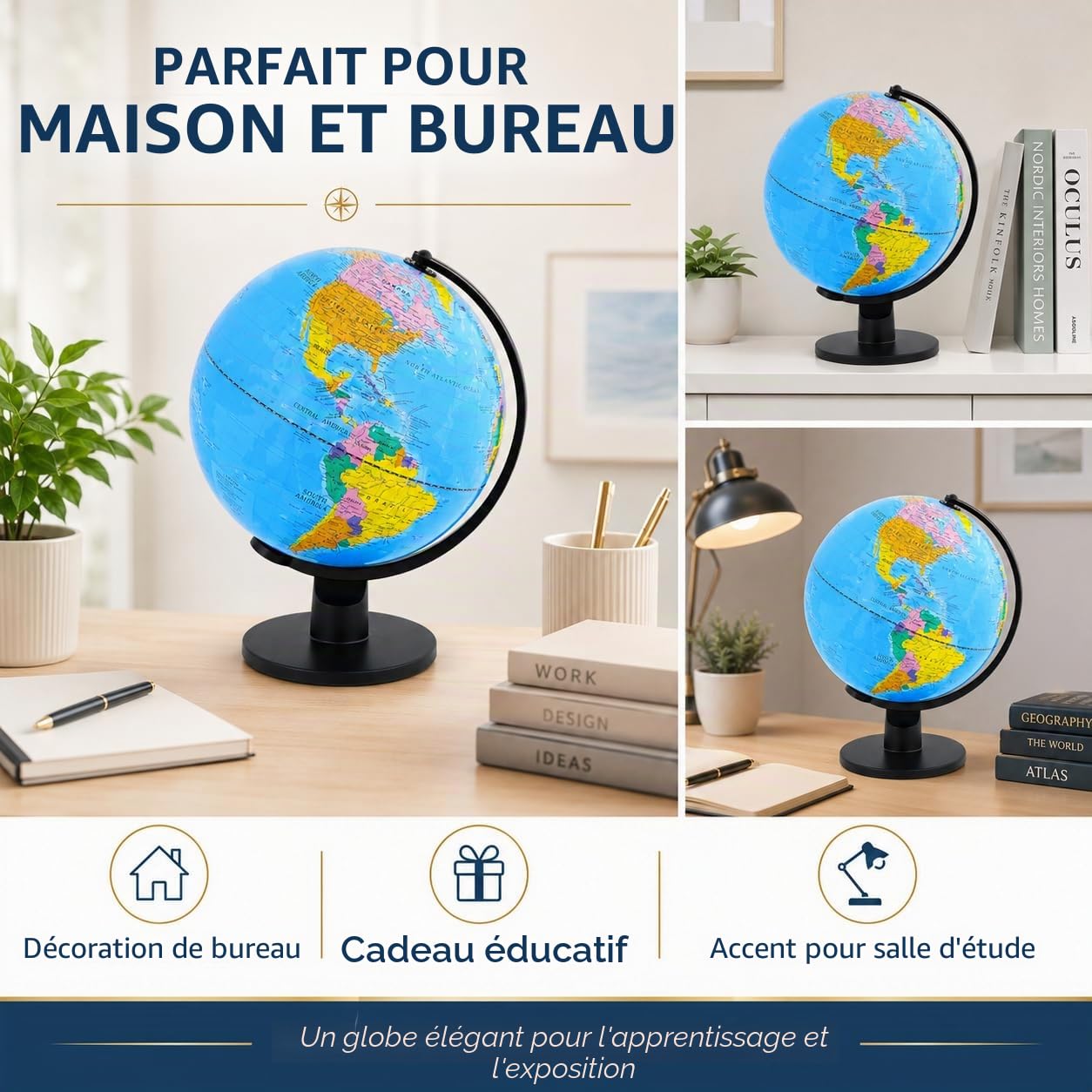 30cm Globe Terrestre - Carte en Anglais