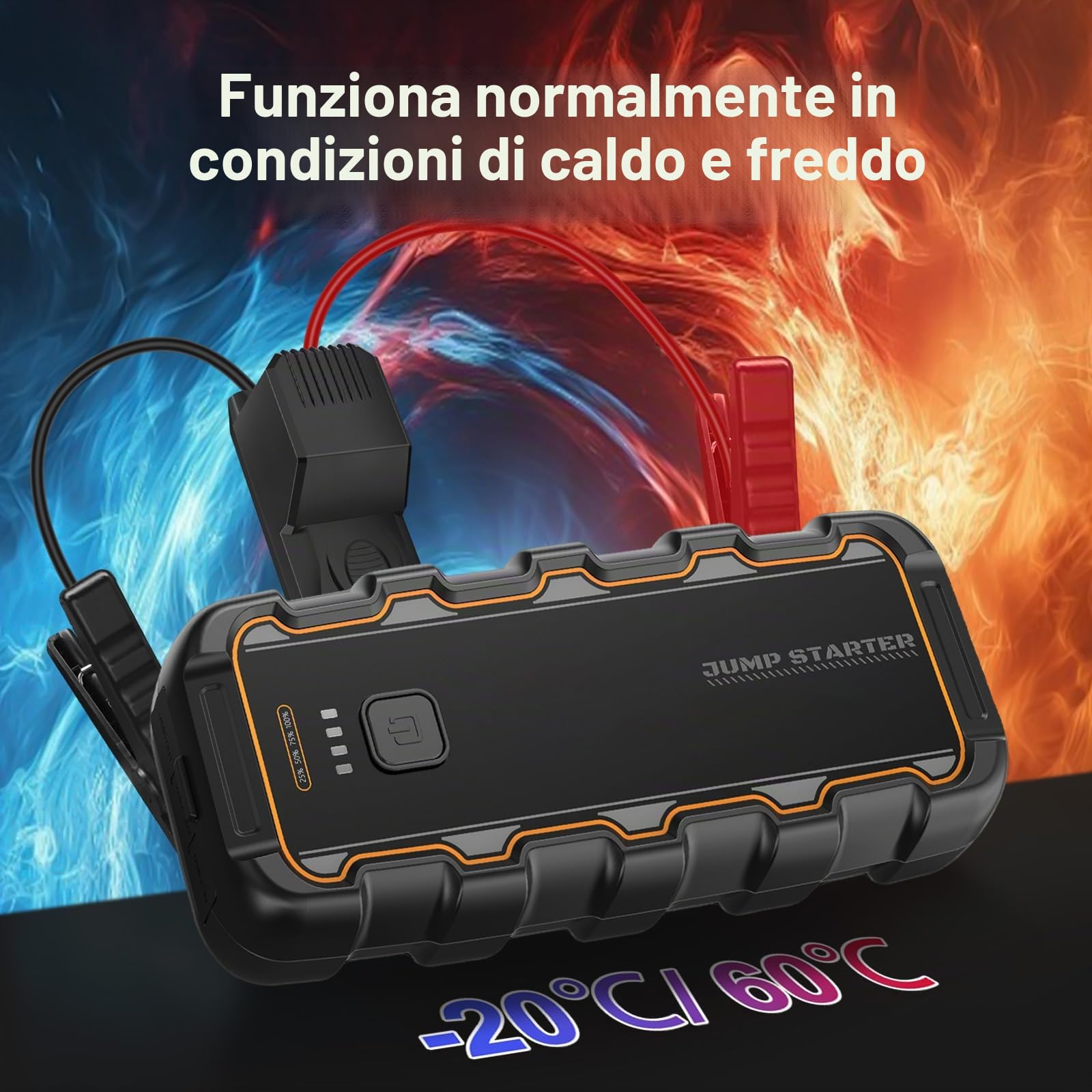 Booster Avviamento Auto 7000 A, (6.0L Gas/3.0L Diesel) Avviatore Batteria Auto Professionale per Camion e Macchina, Power Bank 12V con 2 USB QC3.0, per Automobile, Moto, Barca e Emergenza Stradale