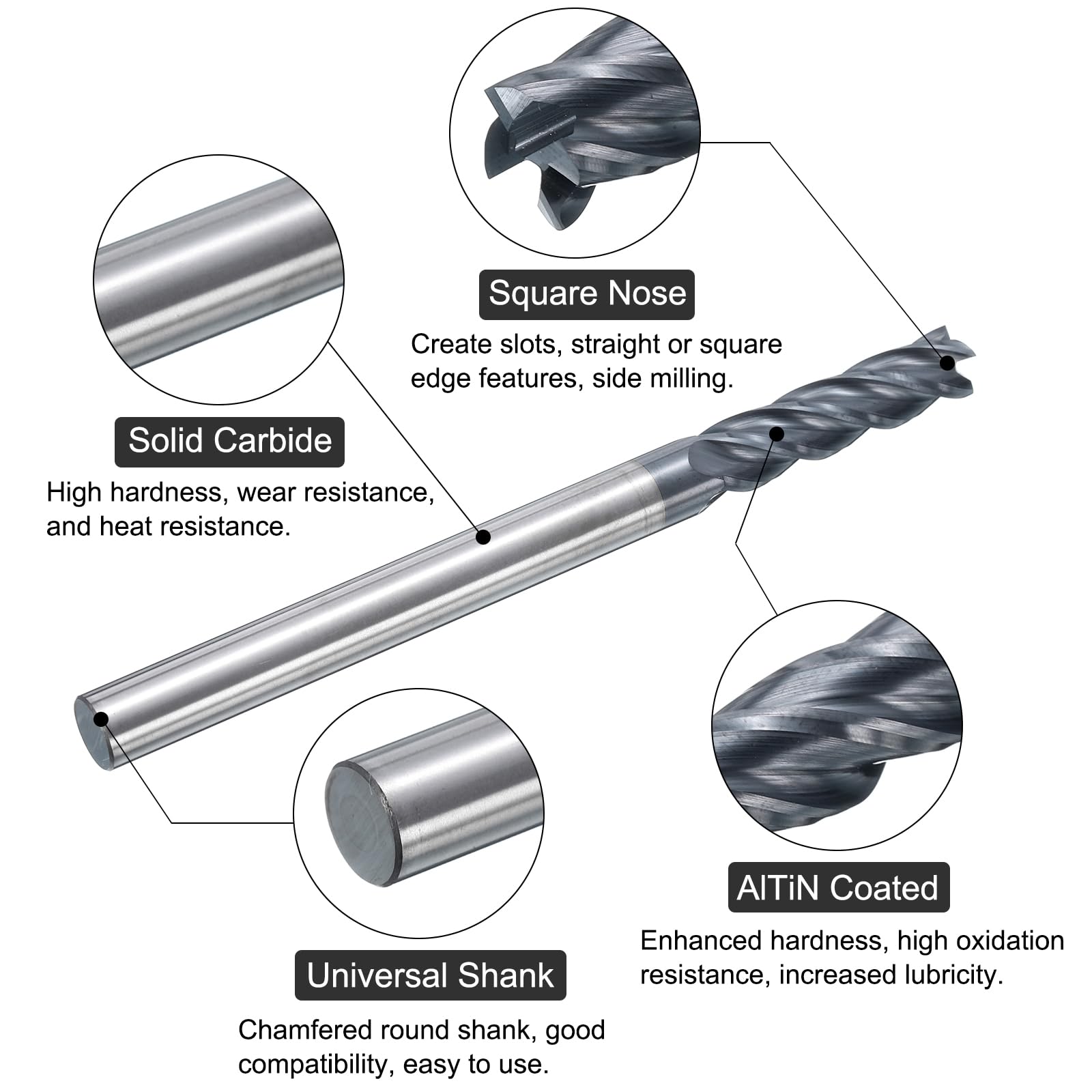 ISB 3/4'' Carbide Square End Mill Bits, 4 Flute Bahrain