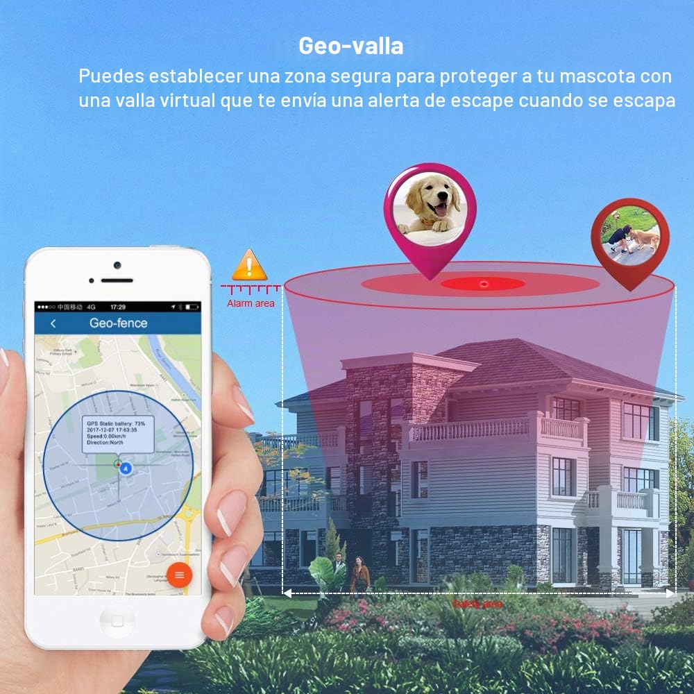 Winnes 4G GPS Tracker Collar para Perro 3000mAh GPS Tracker para Perros Seguimiento en Tiempo Real Aplicación Gratis Plataforma Sin ABO IP67 Rastreador Impermeable Perro con Estadísticas de Datos