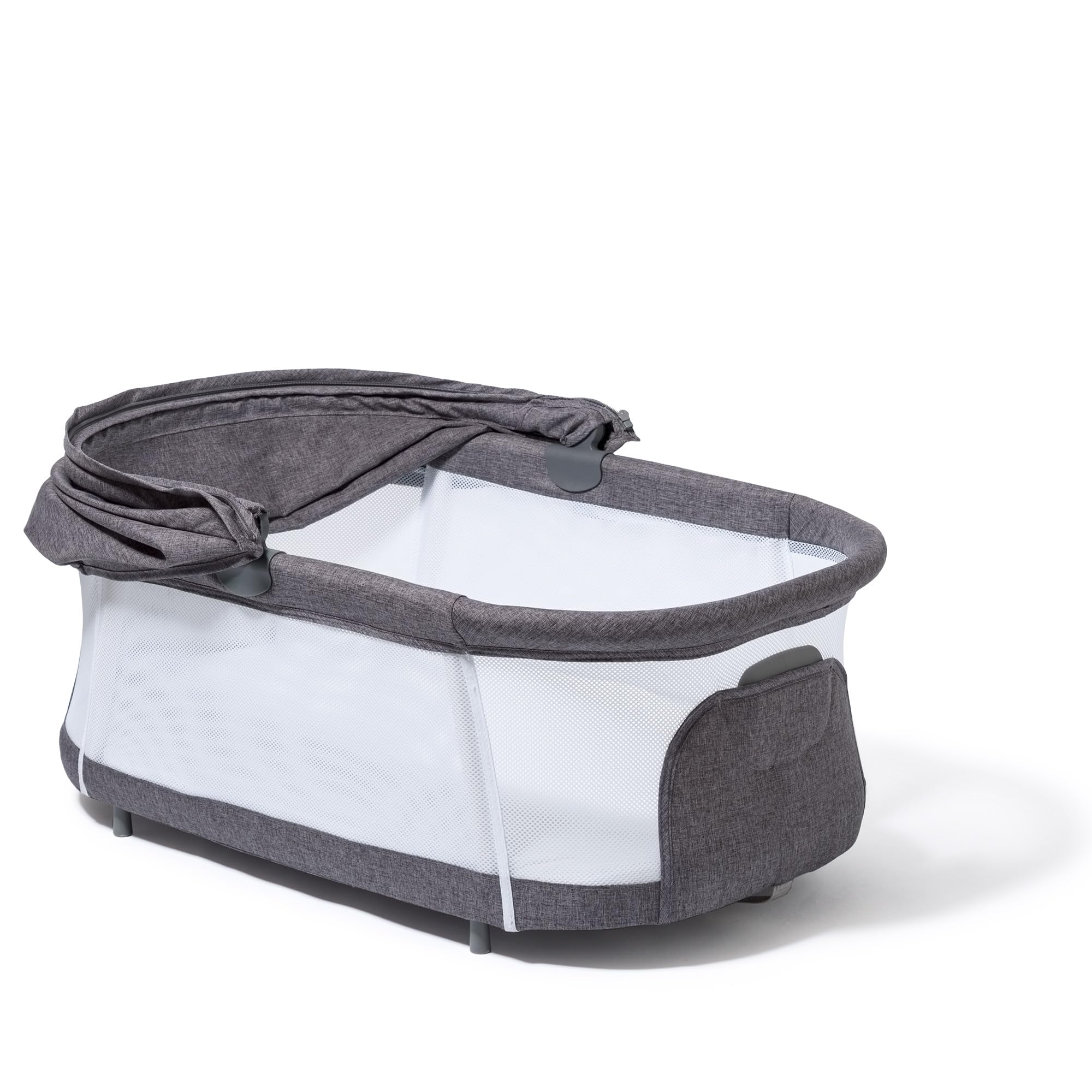 William Kent 1733 Berceau Balancelle Weswing | 3 en 1 Berceau & Transat Bébé & Bassinet | Sac de Rangement, Capote et moustiquaire Inclus | Matelas déhoussable | Gris