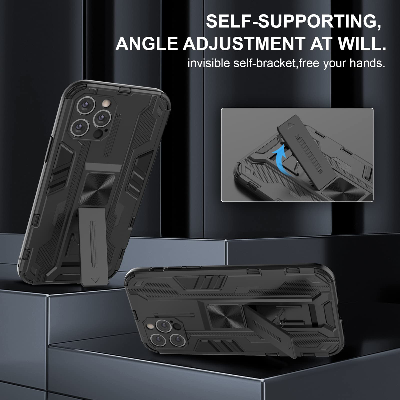 Funda para Xiaomi Redmi Note 15 Pro 5G, Carcasa Antigolpes con Soporte anular metálico, Case Protectora de Grado Militar, Azul — view 630