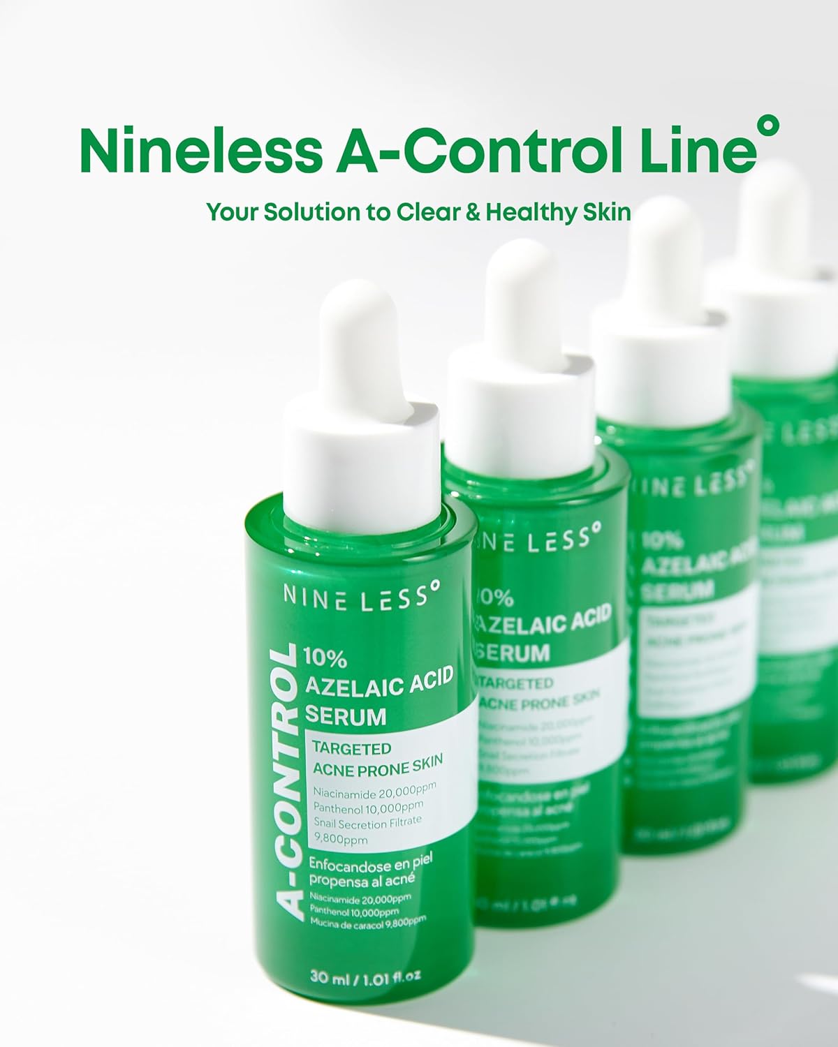 Nineless 10% Azelaic Acid Serum with Niacinamide & Snail Mucin - Redness Relief & Dark Spot Corrector for Face - Facial Serum for Acne-Prone, Oil Control & Pore Care 1.01 fl.oz - Image 7