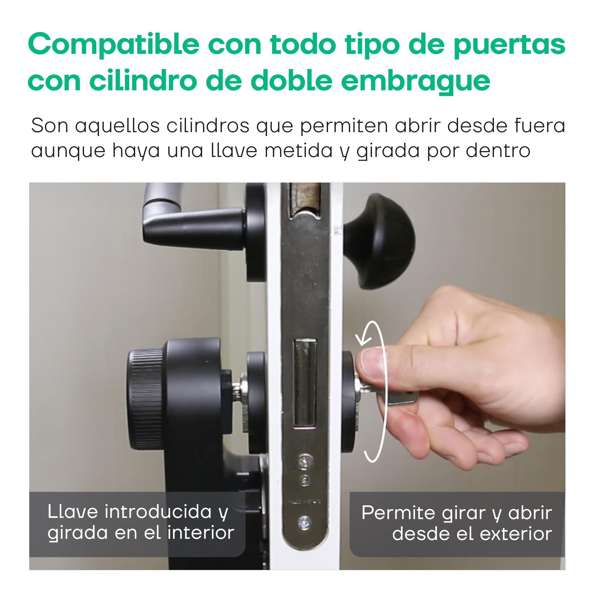 Arregui SPIN + BRIDGE – Cerradura Electrónica Inteligente con Apertura vía App, Mando y Keypad | Control desde Smartphone | Control Remoto Bridge Compatible Google y Alexa | Instalación sin Perforar