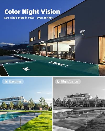 Miniatura 4 de ZUMIMALL Cámaras de seguridad inalámbricas para exteriores, cámaras solares 2K para seguridad en el hogar con soporte magnético, visión nocturna a