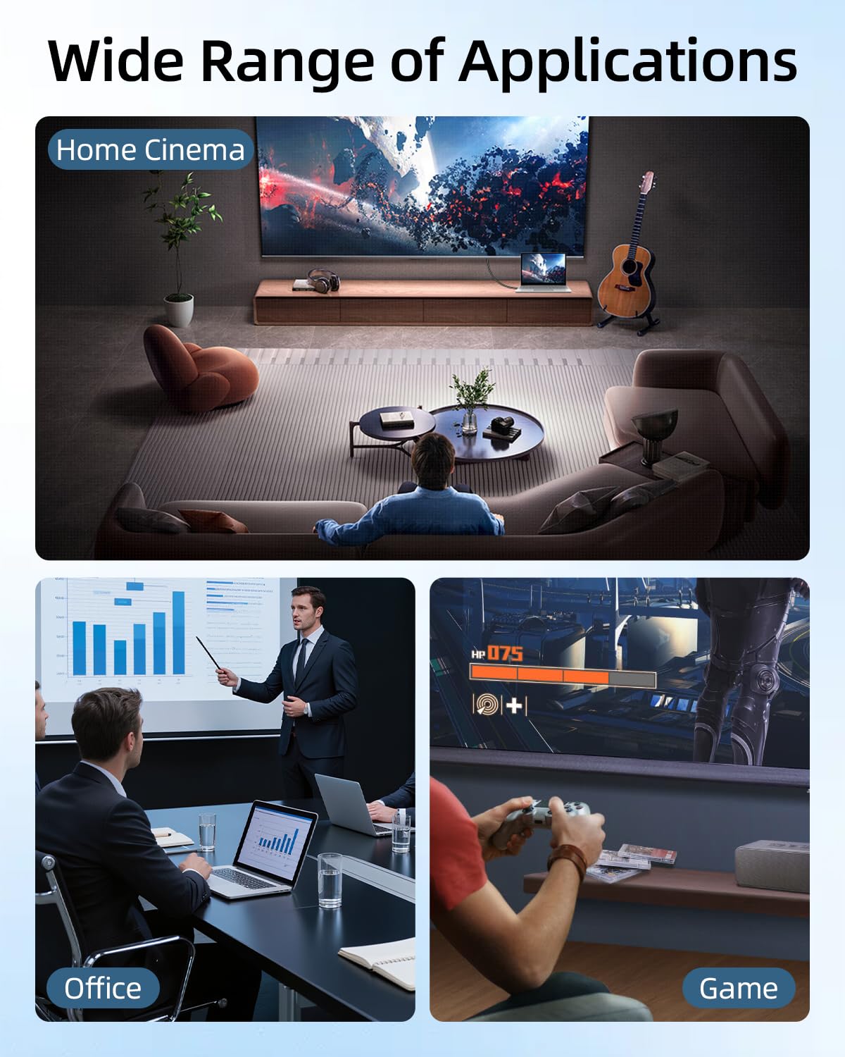 GELRHONR Adapter 8K Mini HDTV na HDTV 2.1, 8K przy 120 Hz 4K przy 60 Hz męski na żeński nylonowy pleciony krótki kabel adaptera do aparatu, Ras//Raspberry Pi, laptopa, telewizora, monitora, 15 cm (kąt