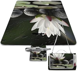 Picnic Mats, Lotus and Zen Stones Printed Picnic Mats,Travel Picnic Mats,Fashionable Picnic Mats,Folding Picnic Mats