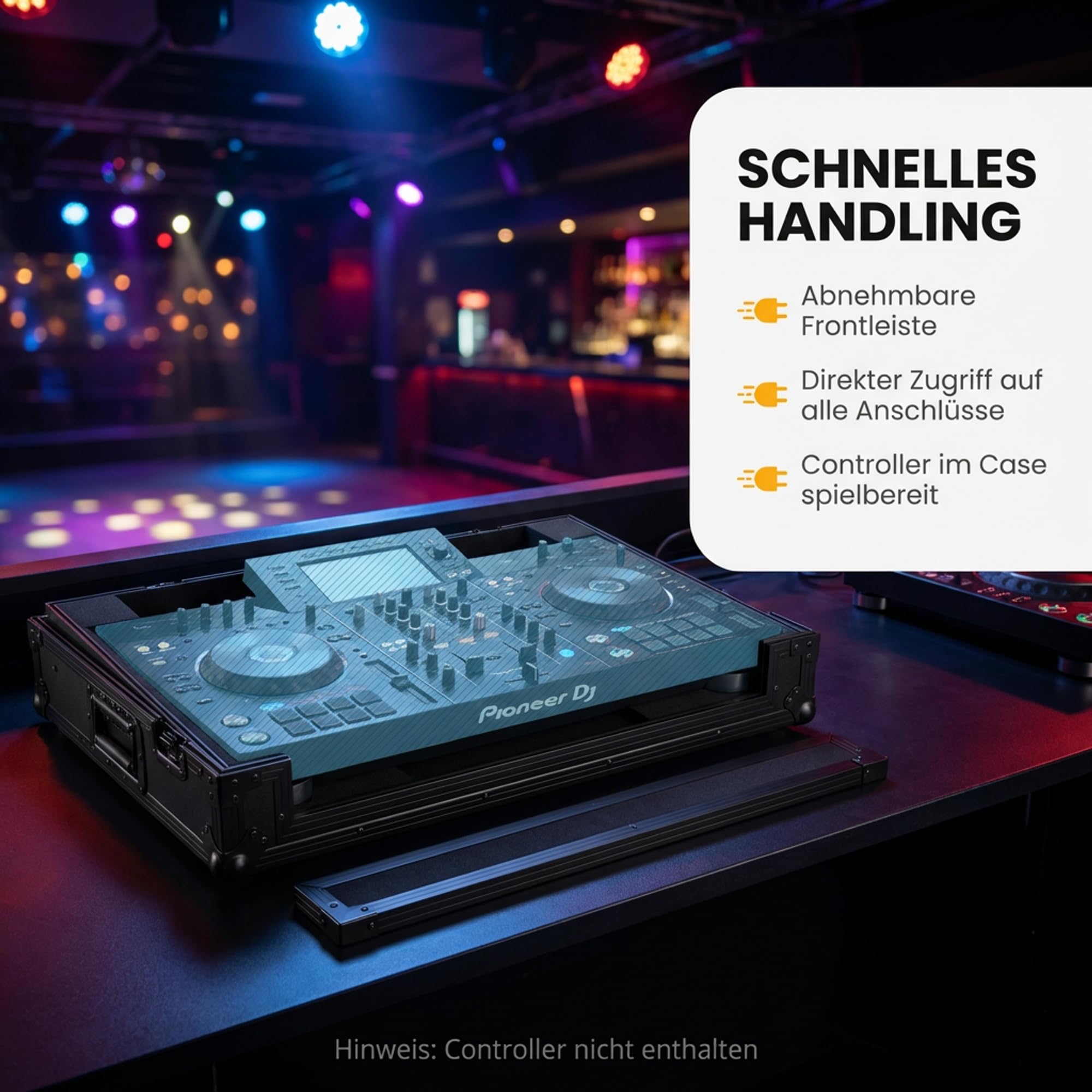 Zomo Flightcase P-XDJ-RX2 NSE – kompatibel mit Pioneer DJ XDJ-RX2 – DJ Equipment Case 782 × 535 × 209 mm – Schwarz – Robustes Sperrholz