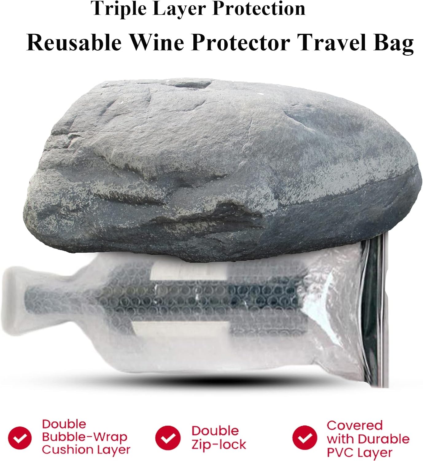 Reusable Wine Bag - 10Packs Wine Bottle Travel Protector for Travel Glass Bottle Bags,Double Layer Bubble Cushioning Wrap Suit for Airplane Car Cruise Protection Luggage Leak-proof