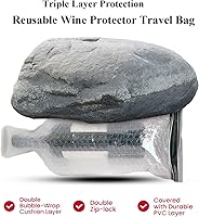 Vista 7 de Bolsa de vino reutilizable – 10 paquetes de protector de viaje para botellas de vidrio de viaje, doble capa de amortiguación de burbujas para avión