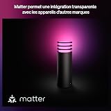 Philips Hue Lucca Outdoor Pedestal Light, Tunable White and Color Light, Bright 1100 lm, A60 Bulb Included, Dimmable, IP44 Weather-Resistant, Matter Compatible, Zigbee - 5