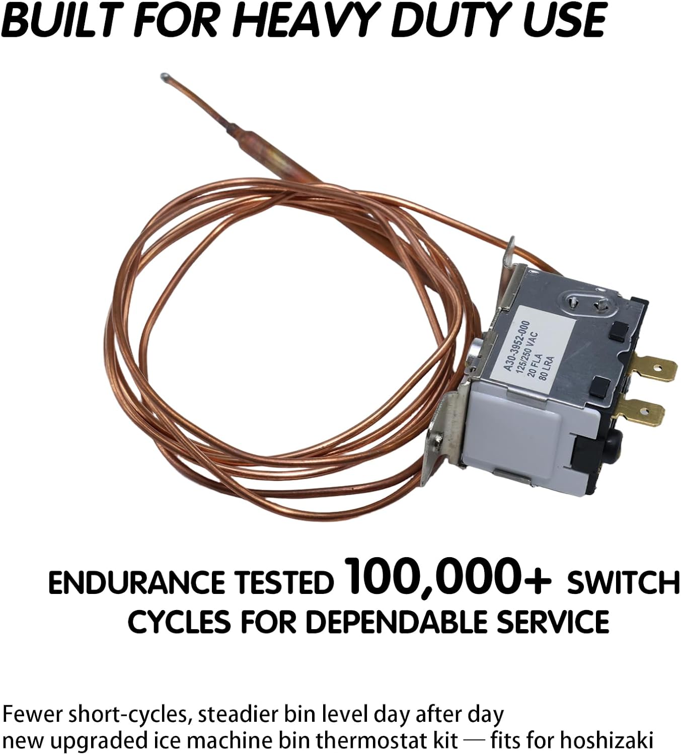 A30-3952-000 Ice Machine Bin Thermostat Kit, Replacement for Hoshizaki TB0031, 420465-01, 4A2879-01 — New Upgraded Thermostat for Ice Machine Bin Control