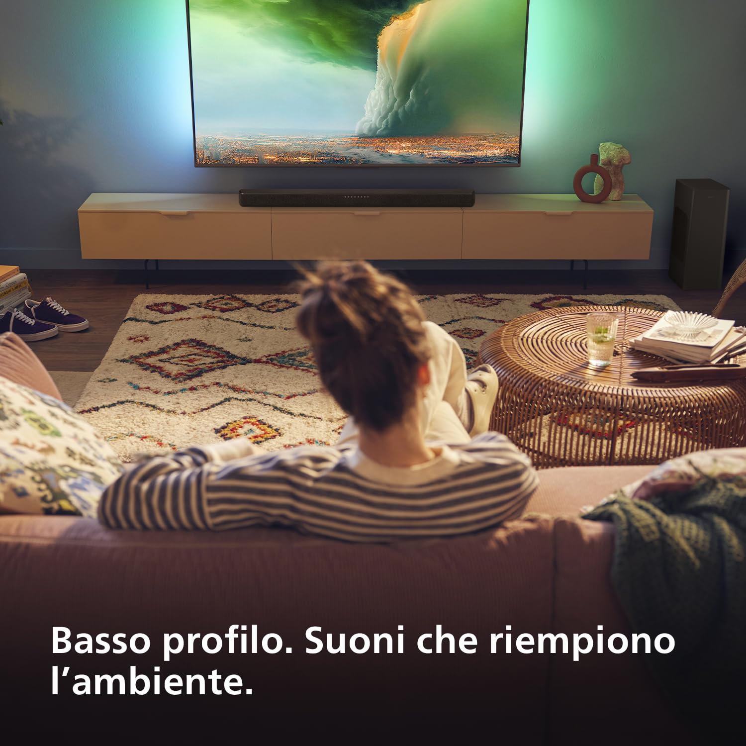 Philips TAB6309 Soundbar 2.1 con subwoofer wireless - 2.1 canali 320W, DTS Virtual X, Bluetooth 5.4, HDMI ARC, Connessione ottica e connettività USB - Grigio Scuro