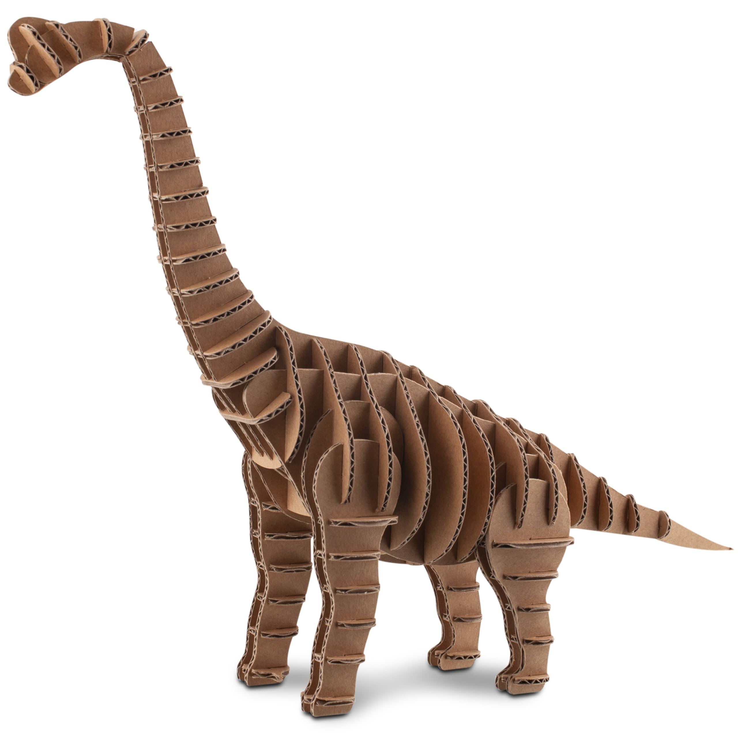 Cottify Dinosaur 3D Cardboard Puzzle - Fun 3D Puzzles for Adults & Kids, Easy to Assemble 3D Puzzle, Eco-Friendly, No Scissors or Glue Needed, Perfect Sustainable Gift (Brachiosaurus)