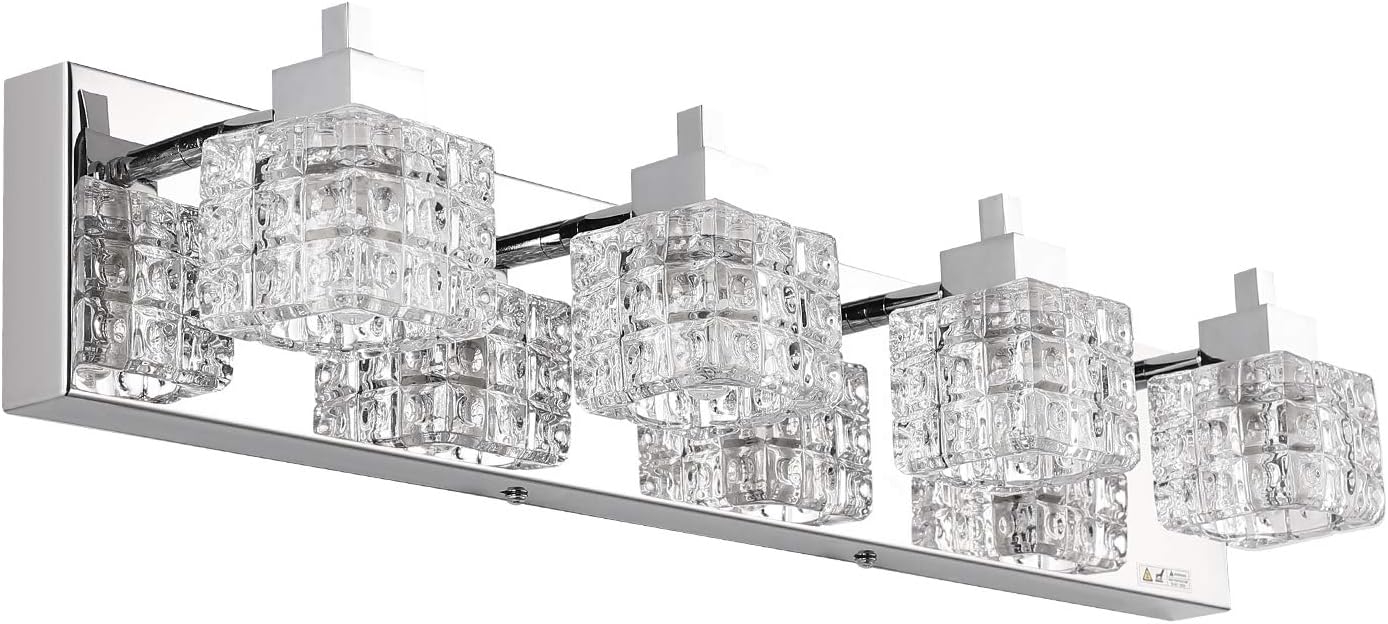 TRLIFE Bathroom Vanity Light Fixtures, 26inches Crystal Vanity Light