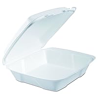Vista 1 de Dart 90HT1R Recipientes de espuma con tapa con bisagras, 9.375 x 9.375 x 3, color blanco (caja de 200)