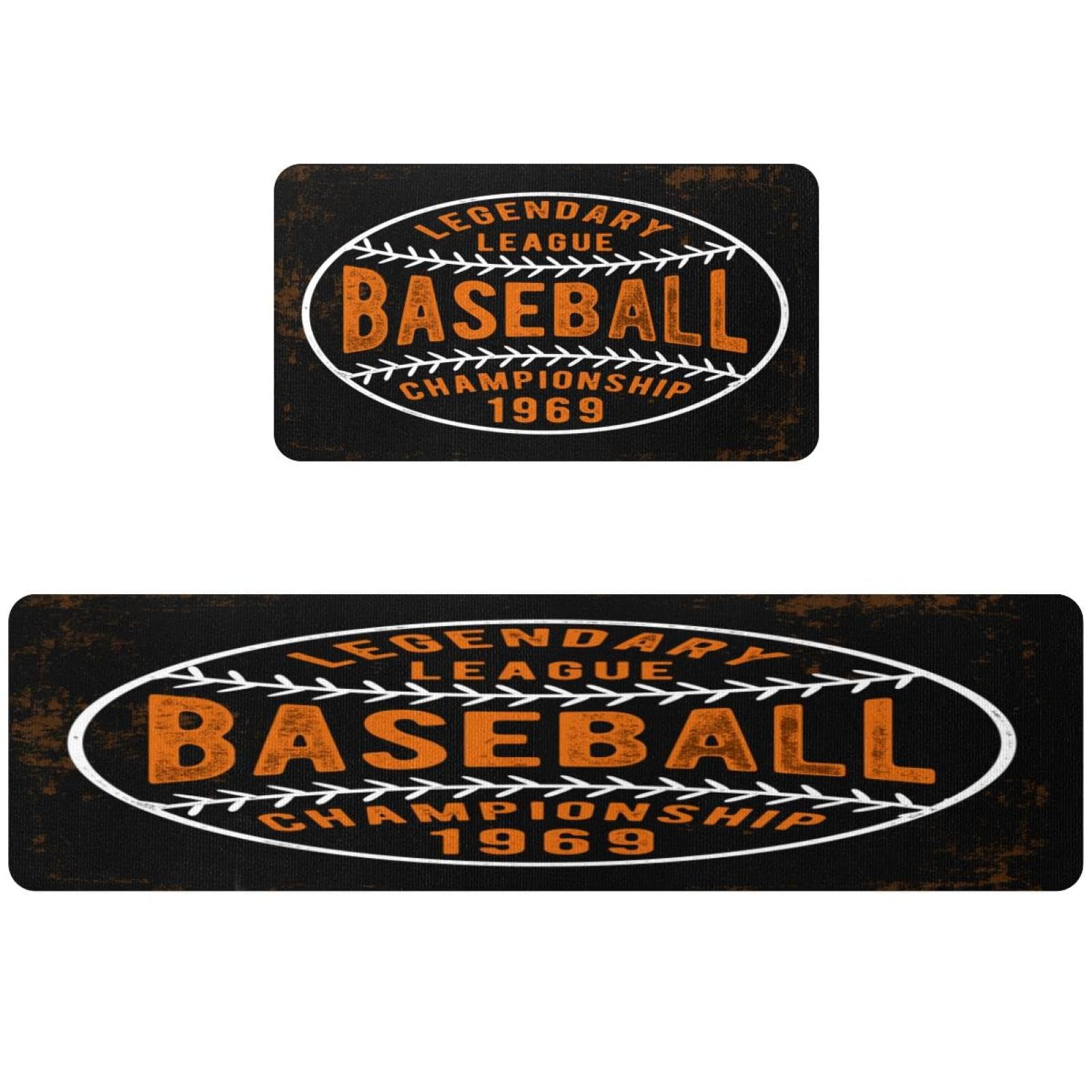 Tapete de cocina de béisbol: juego de alfombras lavables para pasillos y hogar