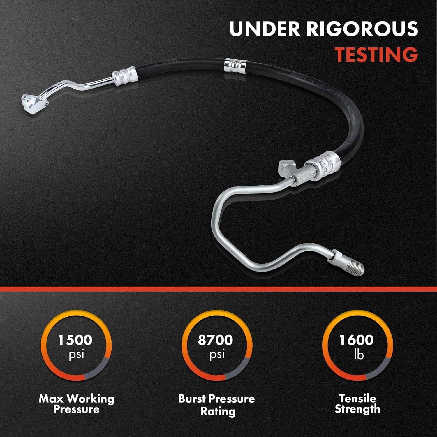 A-Premium Power Steering Pressure Hose Line Assembly Compatible with Ford F-250 F-350 F-450 F-550 Super Duty 2003-2004, Excursion 2003-2005, 6.0L, Pump To Hydraulic Brake Booster