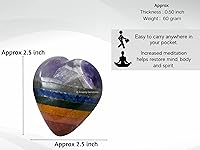 Vista 2 de Amazing Gemstone Piedra de Palma de Corazón de Cristal de Chakra - Piedra de Masaje de Bolsillo para Preocupación para Equilibrio Natural de Chakras