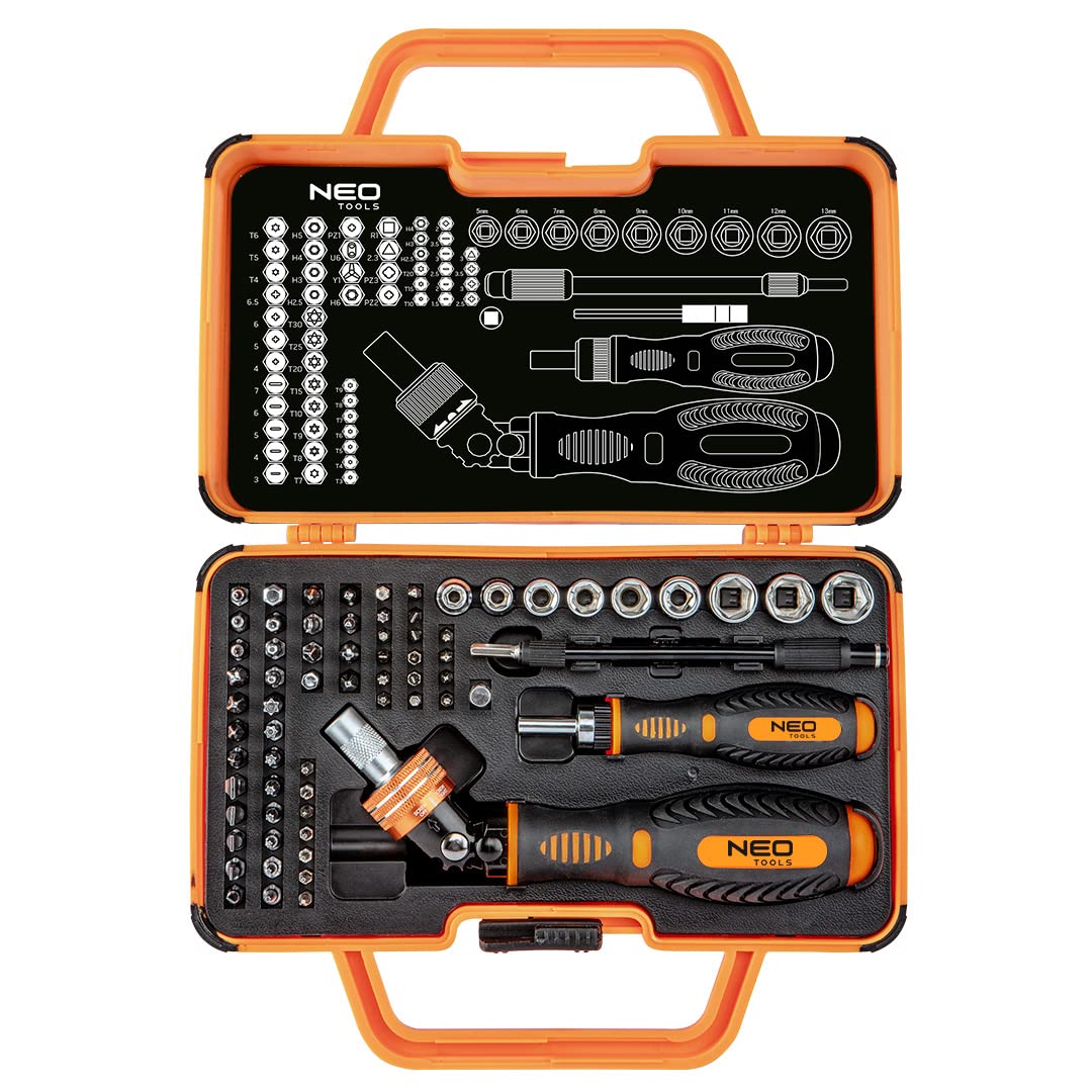 NEO TOOLS Lot de 69 embouts de vissage universels avec poignée