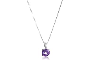 18" Sterling Silver Real Amethyst Necklace