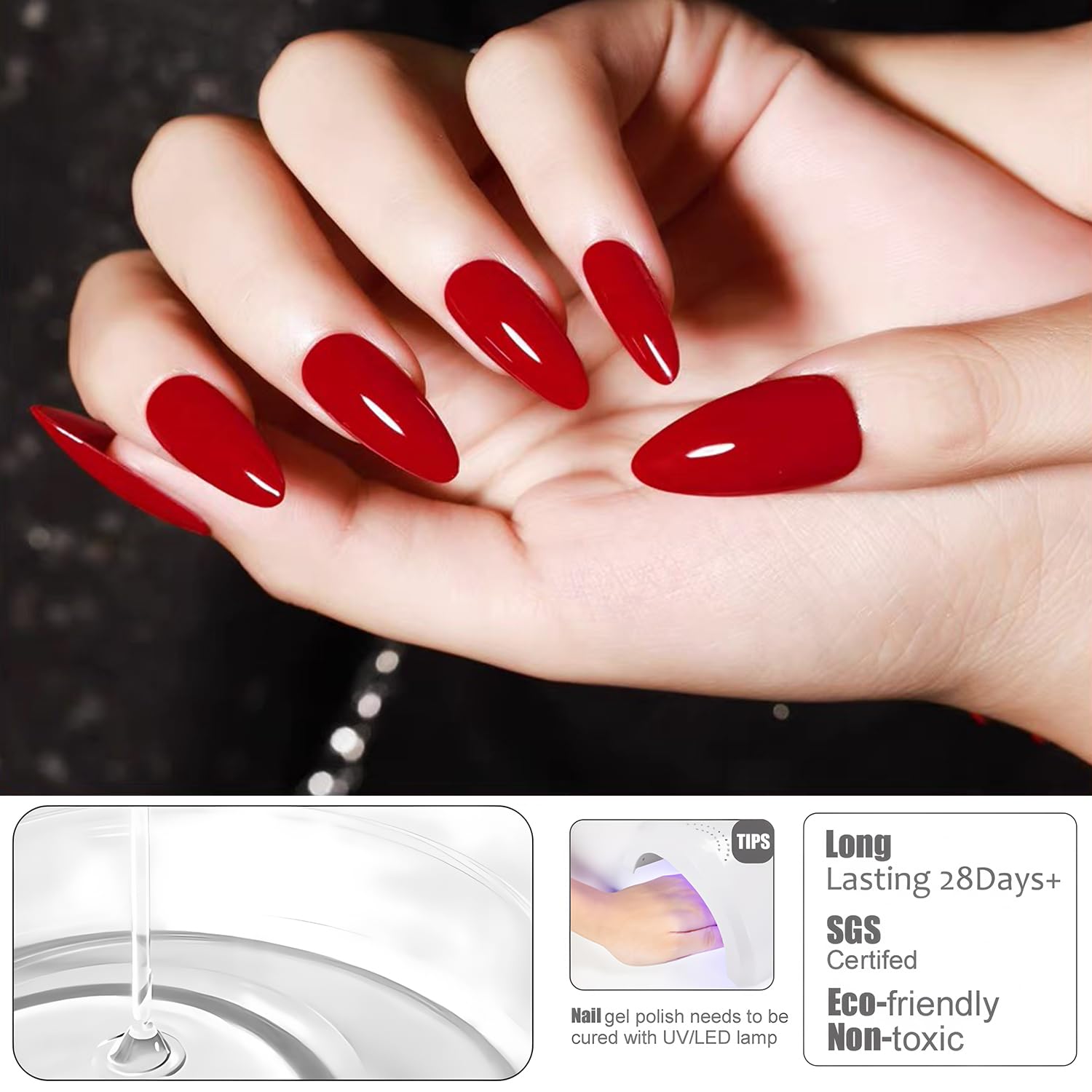 Vishine Gel Nail Polish Kit 32 Colors Classic Series Black White Red Nude Pink with 4Pcs Base and Glossy Matte Glitter Top Coat All Seasons Nails Art Kit DIY Salon at Home Manicure Set