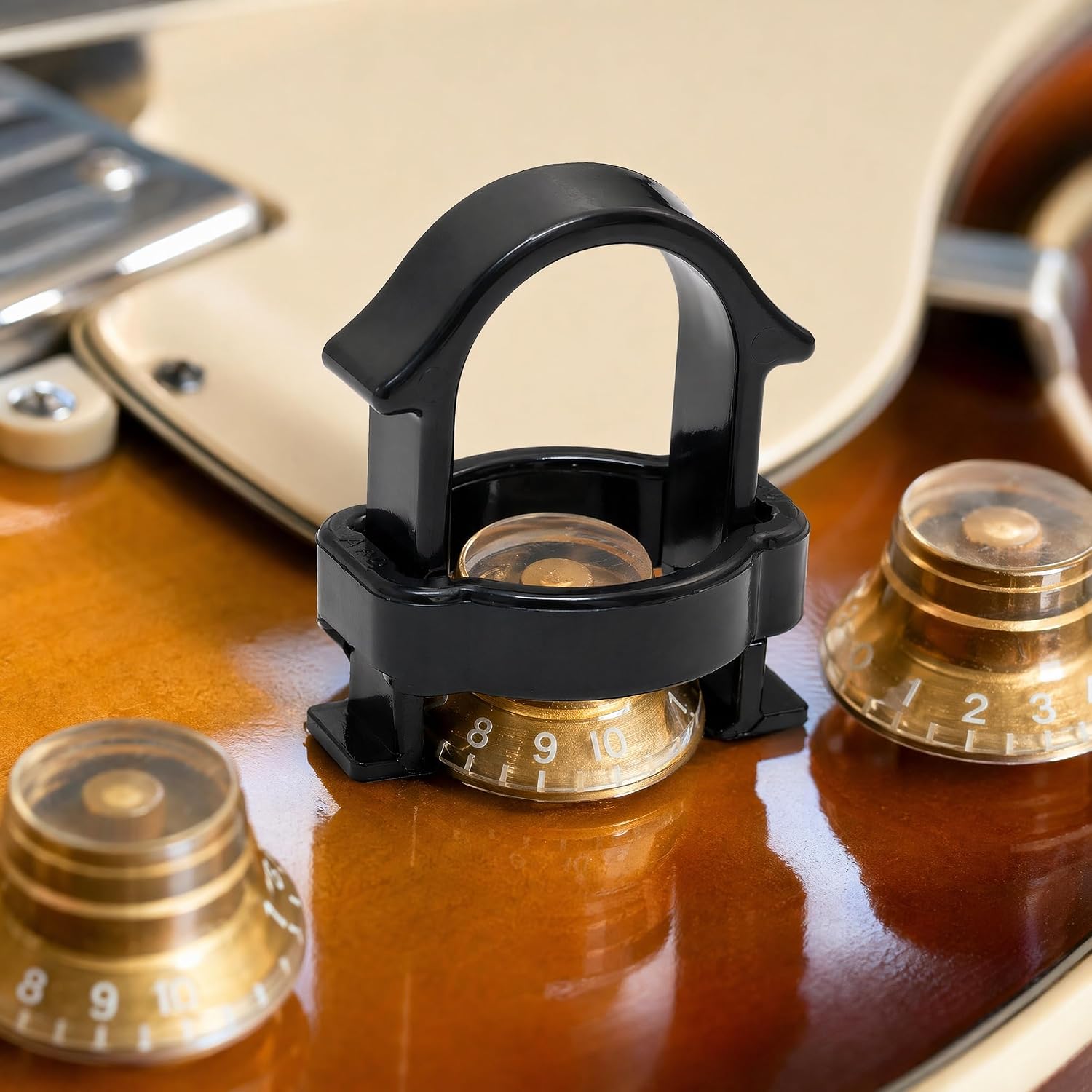 Guitar Knob Puller Tool - Luthier Tools for Electric Guitar Bass, Tone Tools & Fret Puller, Universal Musical Instrument Accessories, Black Plastic, 1 Pack