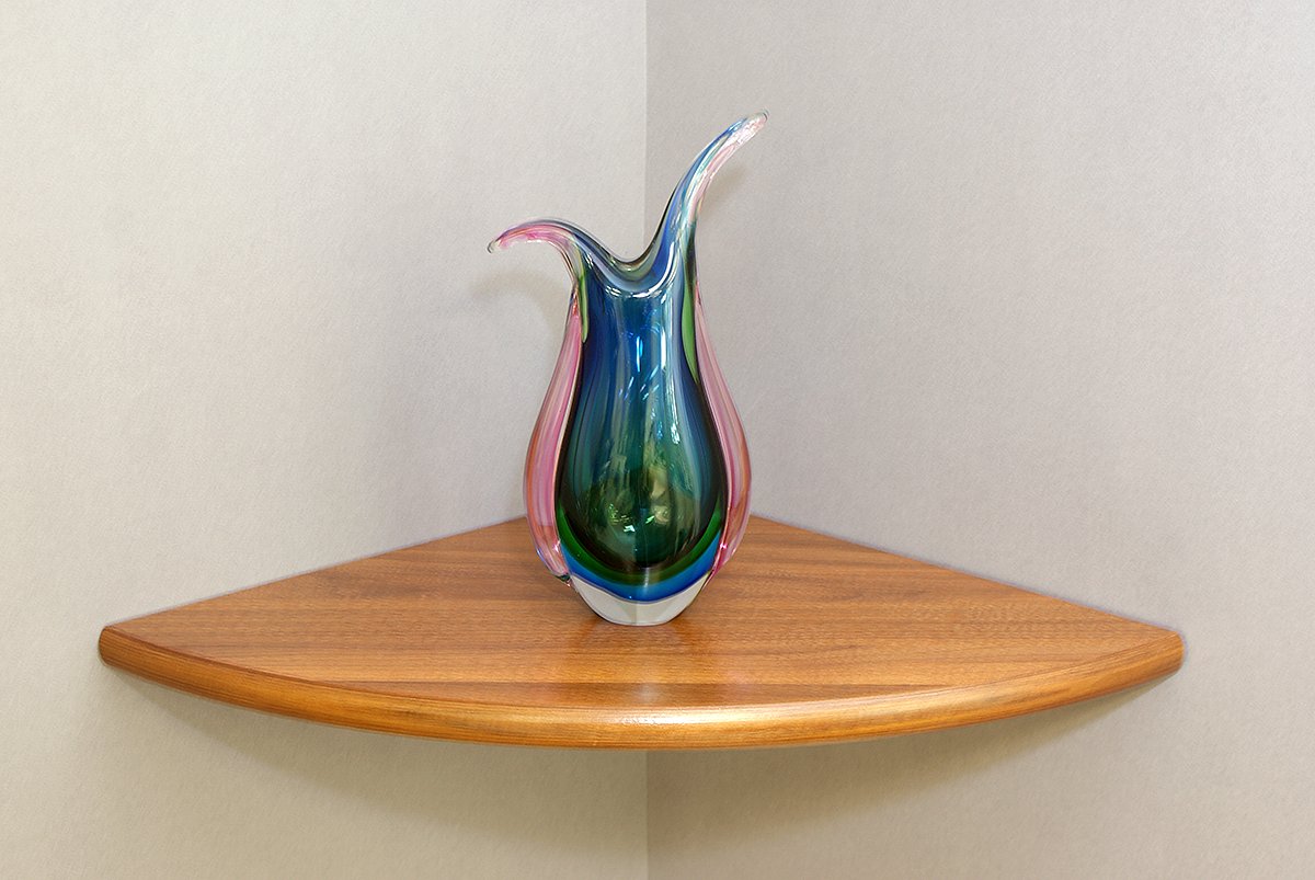 Mastershelf Walnut Large Corner Floating Shelf