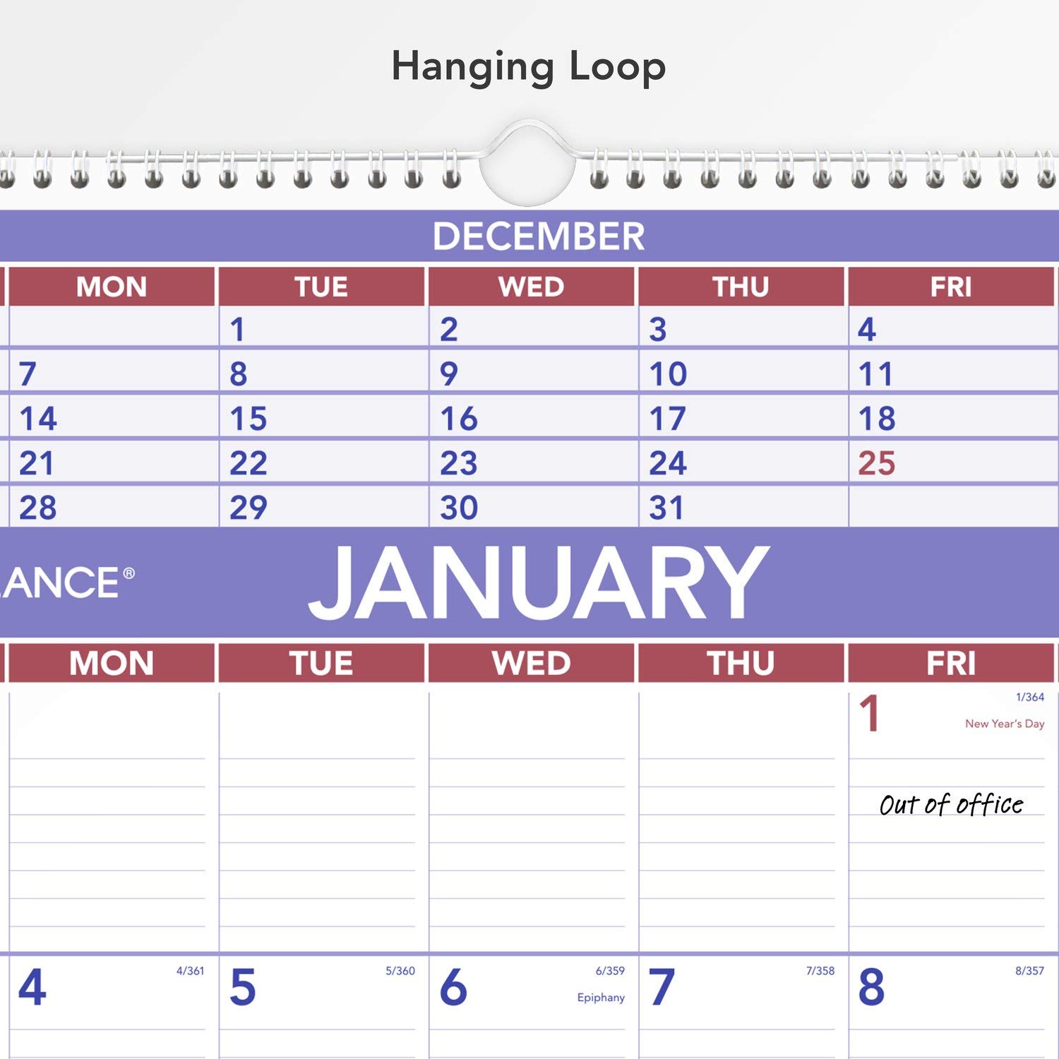 AT-A-GLANCE, Wandkalender 2021, 39,5 x 57,9 cm, groß, 3 Monate, Spiralbindung (PM62821)