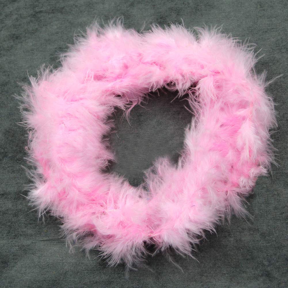 Brussels08 2M Feather Boa Strip Fluffy Trim Craft Costume DecorativeTurkey Feather Multi Color Long Feathers Strip Boa for Night Dressup Wedding Fancy Party DIY Craft Decoration Light Pink