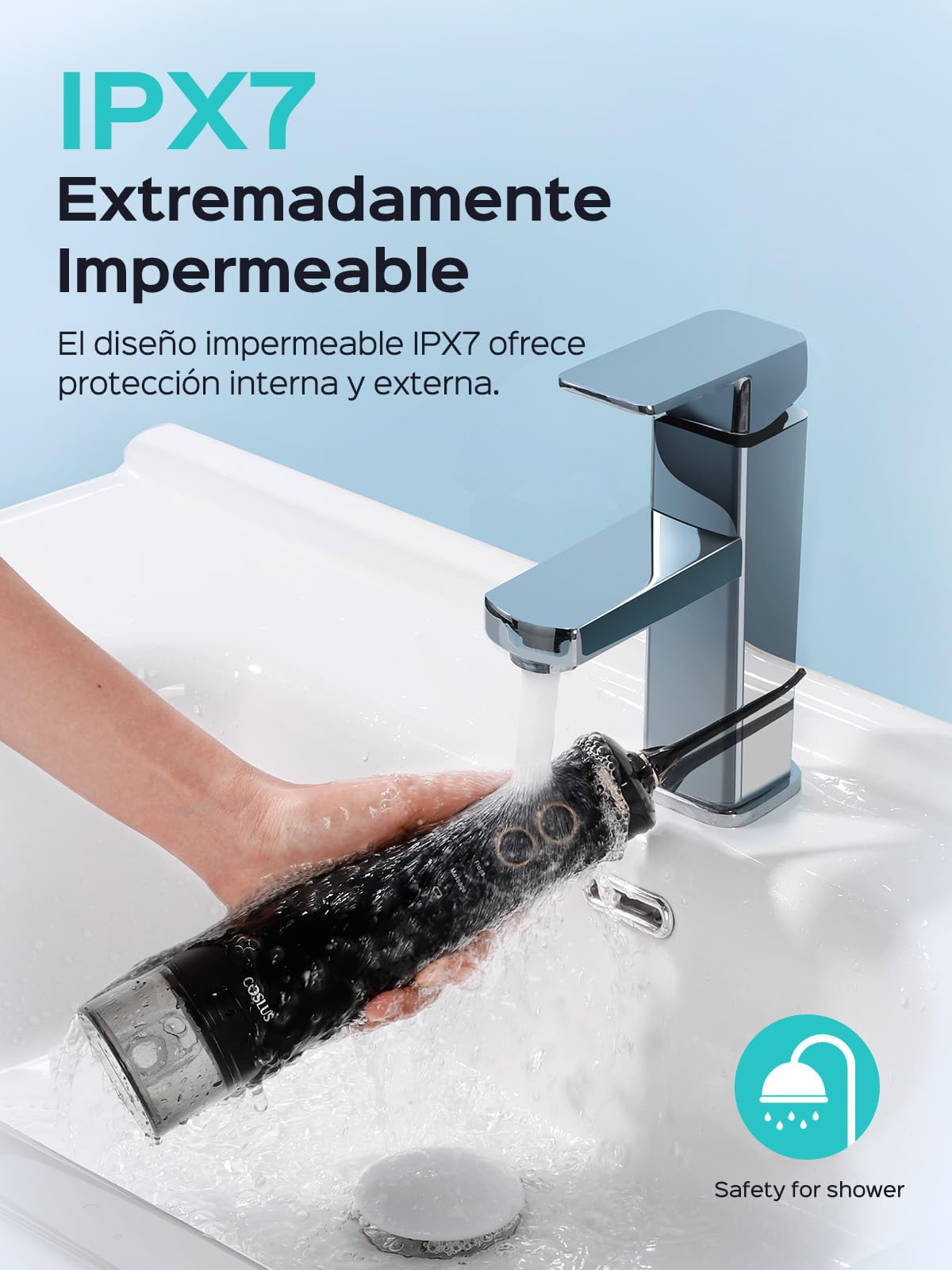 COSLUS E40 Irrigador Dental Inalambrico 2026 Upgraded Limpiador Dientes Eléctrico: 10 Niveles de Control Suave 300ML Irrigador Dental Portatil Recargable Irrigador Bucal a Prueba Agua (Negro)