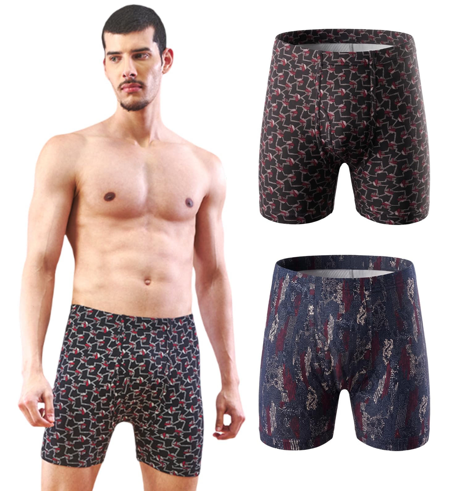 Men's Printed Long Trunk | 100% Combed Cotton | Sweat-Absorbent | Super Soft Waistband | Stylish & Comfortable Pack of 3-image-30