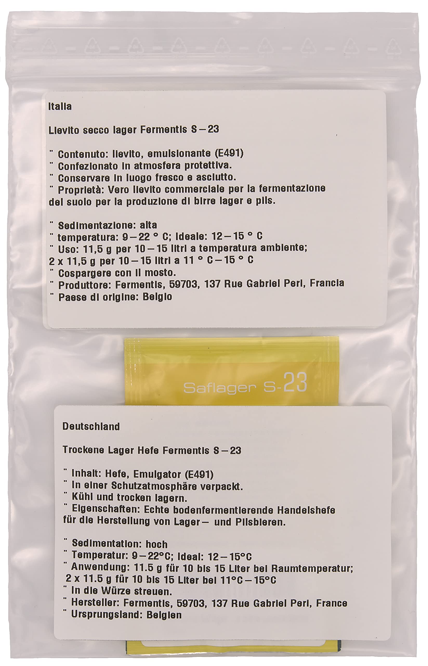 Fermentis lievito di birra US-05 W 34/70 S-33 S-23 alta fermentazione bassa fermentazione (S-23)