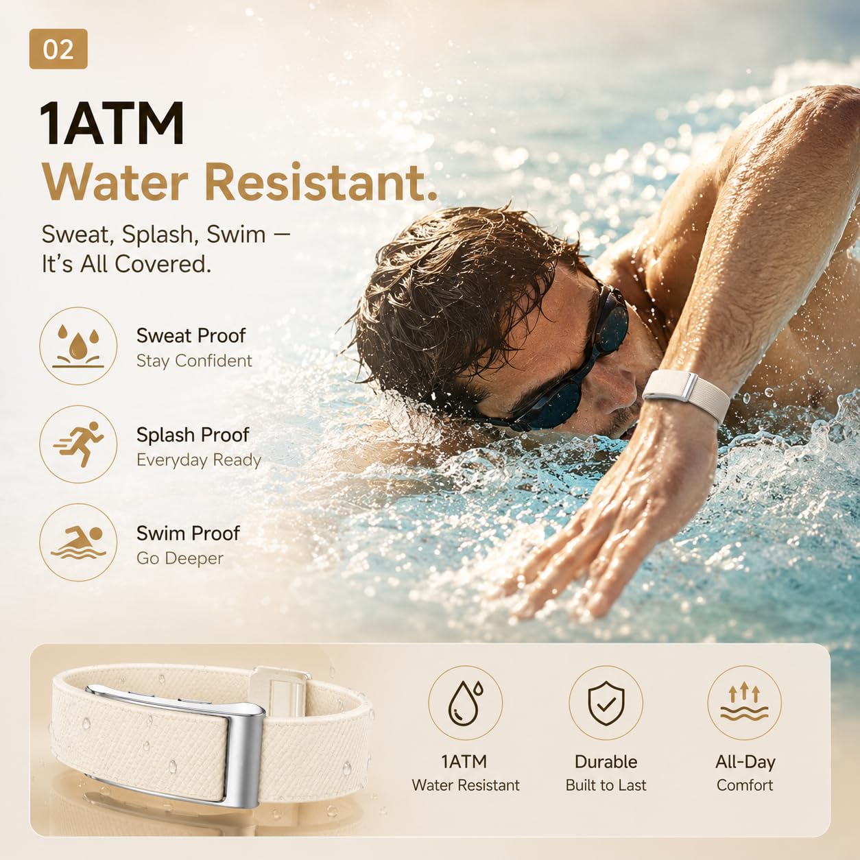 Pulsera inteligente de seguimiento de fitness, sin pantalla, contador de pasos, monitor de frecuencia cardíaca, rastreador de sueño, seguimiento de actividad con GPS, calorías y conteo de distancia