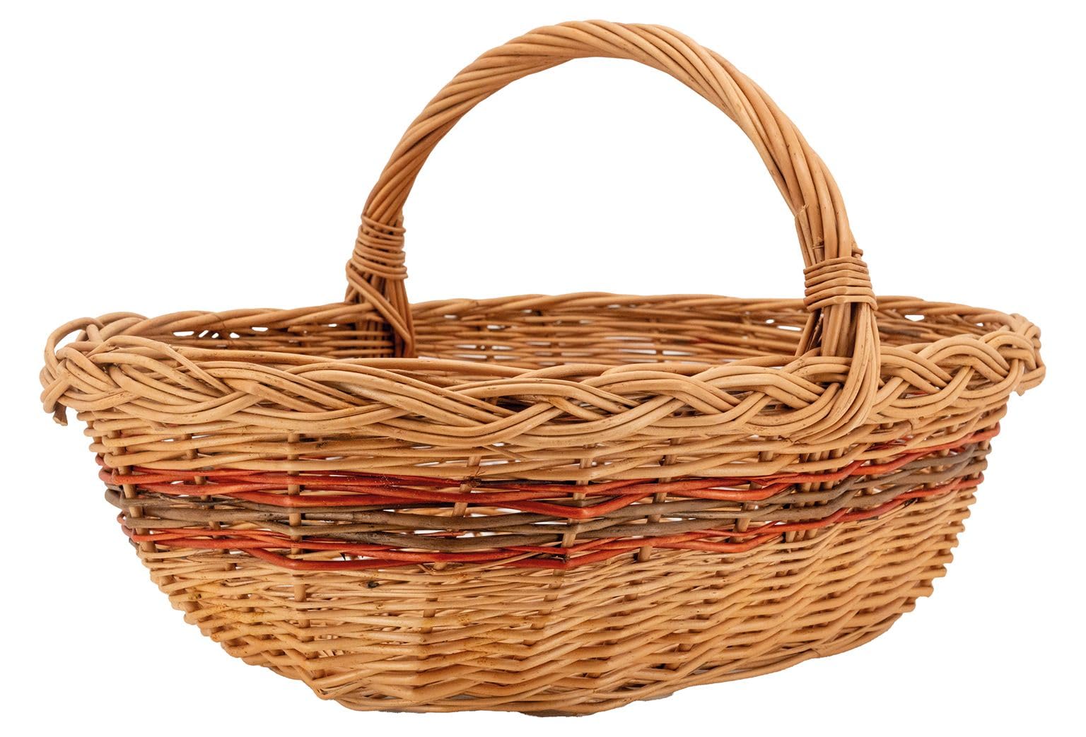 AUBRY GASPARD - Panier À Champignons en Osier Buff Naturel - Dimensions 51X36X18-30 cm - Léger et Durable - avec Poignées Confortables - Idéal pour La Cueillette et Le Rangement.