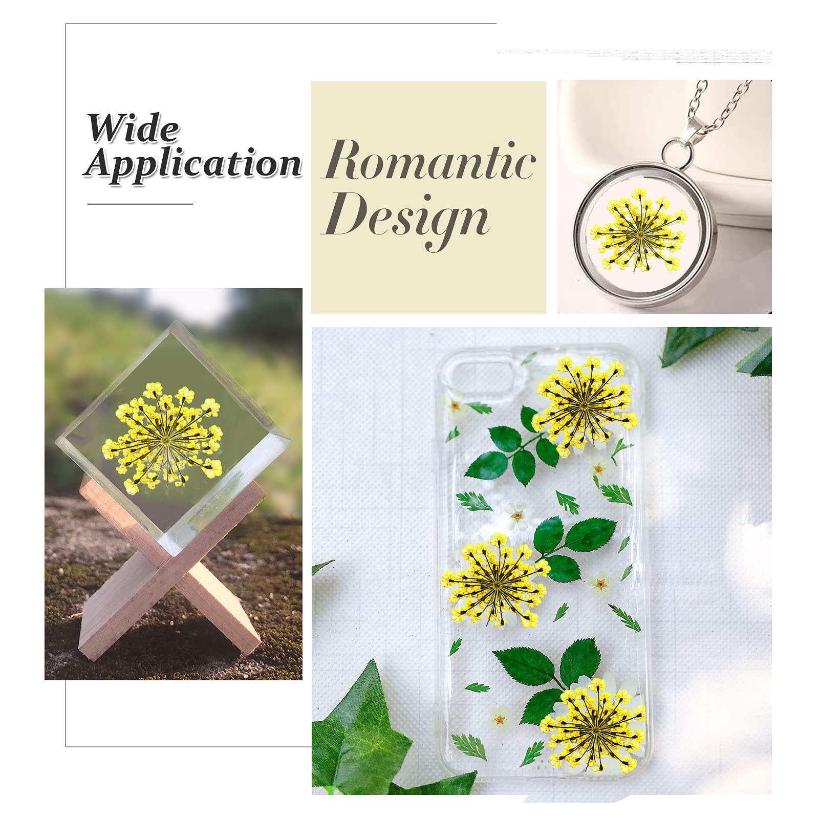 Getrocknete gepresste Blumen für Harz, echte gepresste Blumen, Trockenblume, Schleierkraut, für Scrapbooking, Bastelarbeiten, Epoxidharz, Schmuckformen, Kerzen, Seifenherstellung