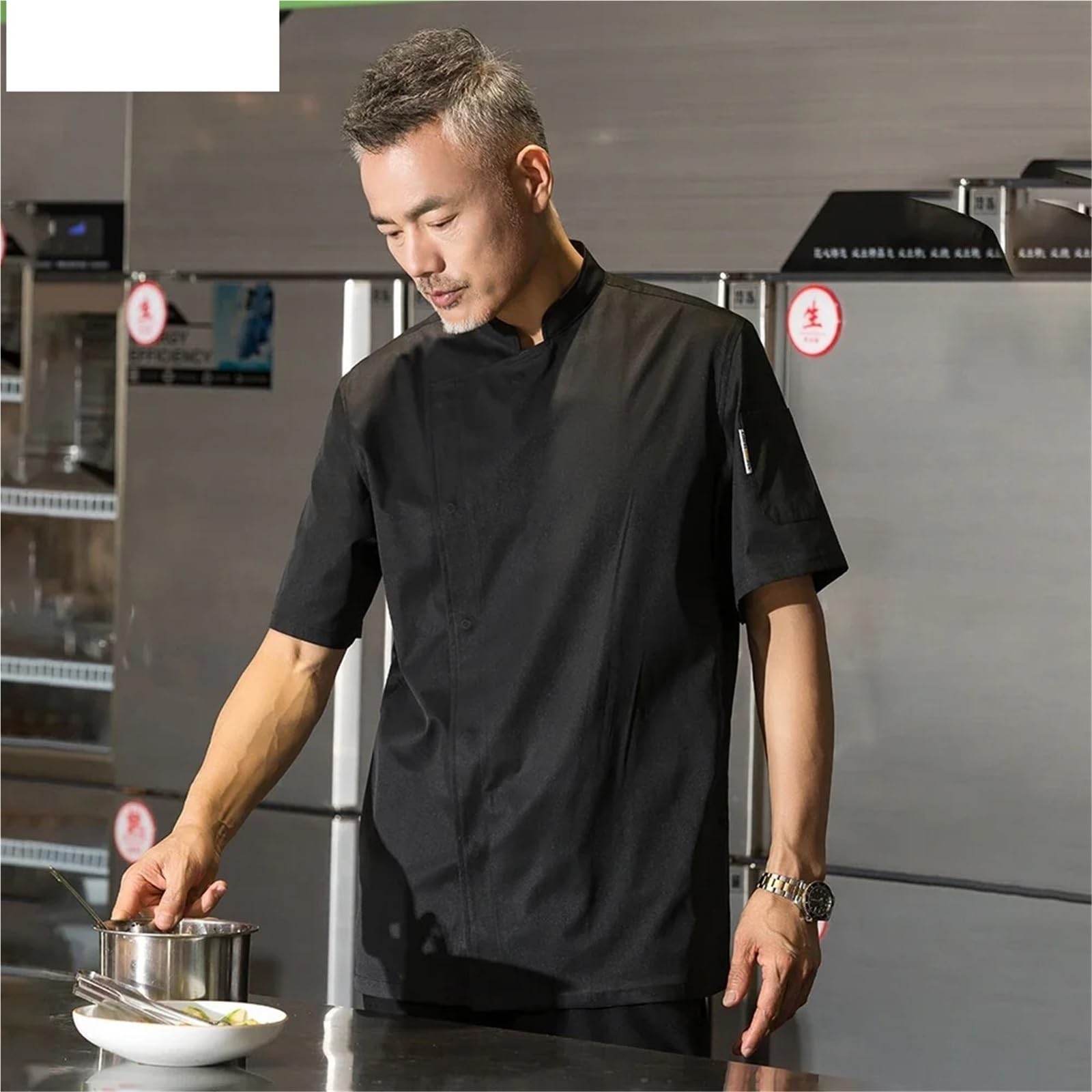 Uniforme de chef Chaqueta de manga corta for chef, uniforme transpirable for cocina, restaurante, hotel, barbería, camarero, camisa trabajo unisex para chefs