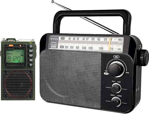 Retekess Radio TR604 AM FM con pilas, radio de onda corta TR111, radio de bolsillo con Bluetooth, control de aplicación, TF, grabación, reloj,