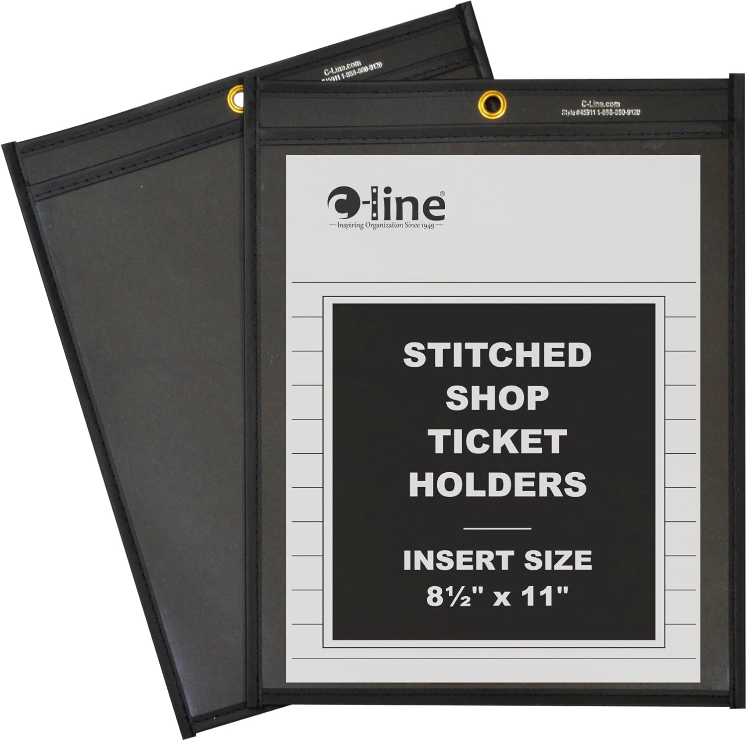 C-Line Shop Ticket Holders, Stitched, One Side Clear, 75 Sheets, 11 X 14, 25/bx