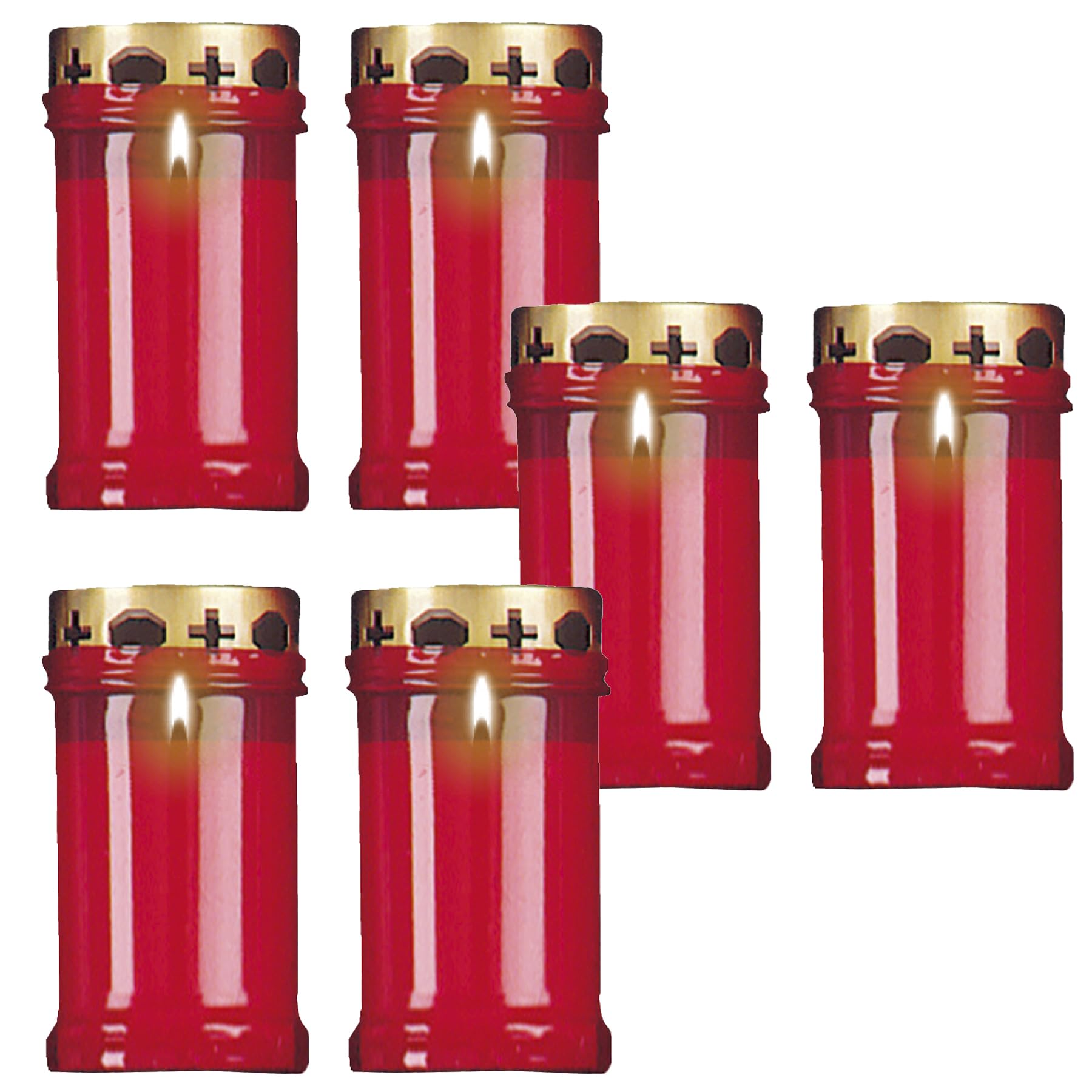 6 Pack - 12cm Grave Candle | Grave Mourning Light Memorial Graveside Memorial Cemetery Grave Graveyard Decoration - Approx 39 Hour Burn time
