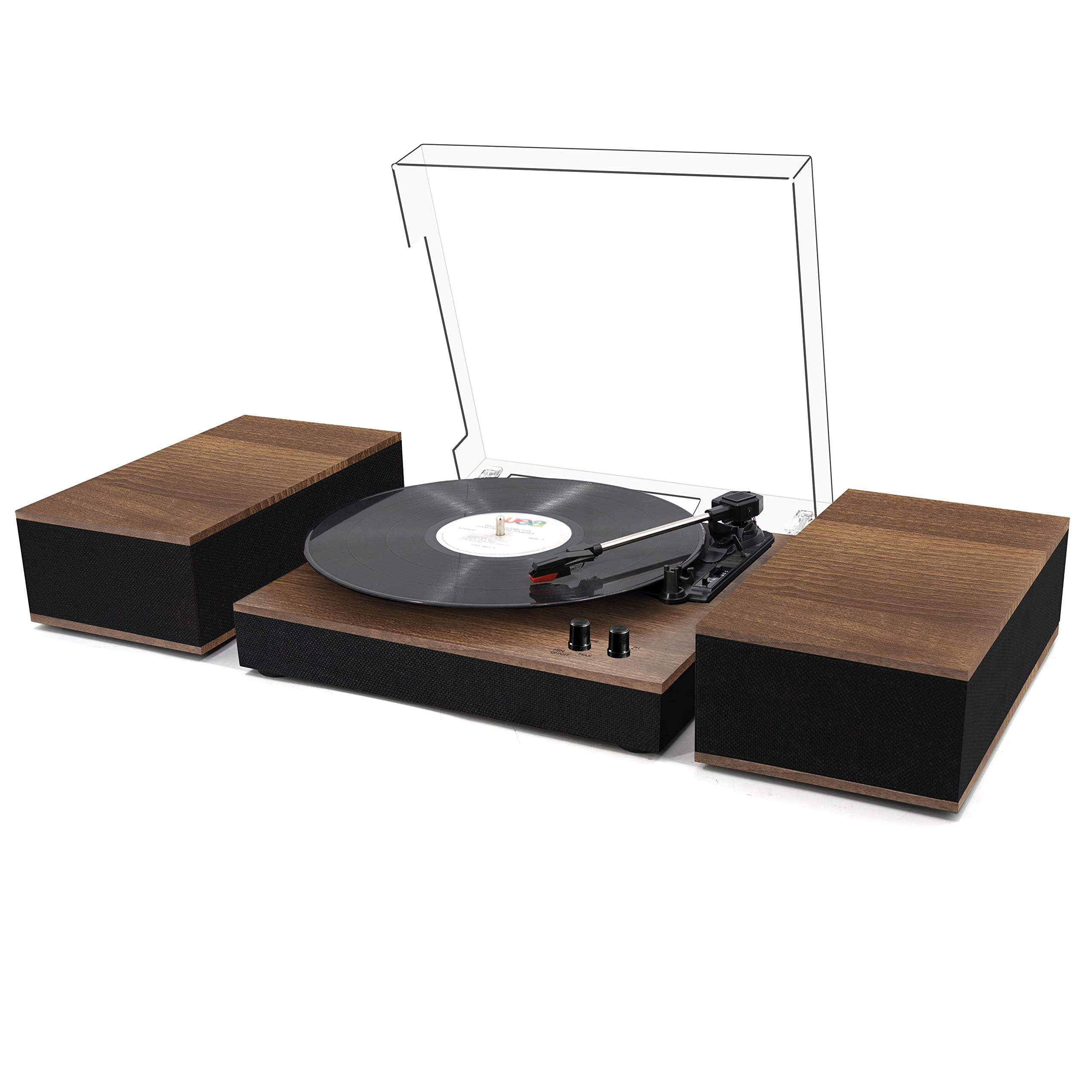 Buy MPK Bluetooth Record Player,Turntable HiFi System with Bookshelf Speakers, 3Speed Belt