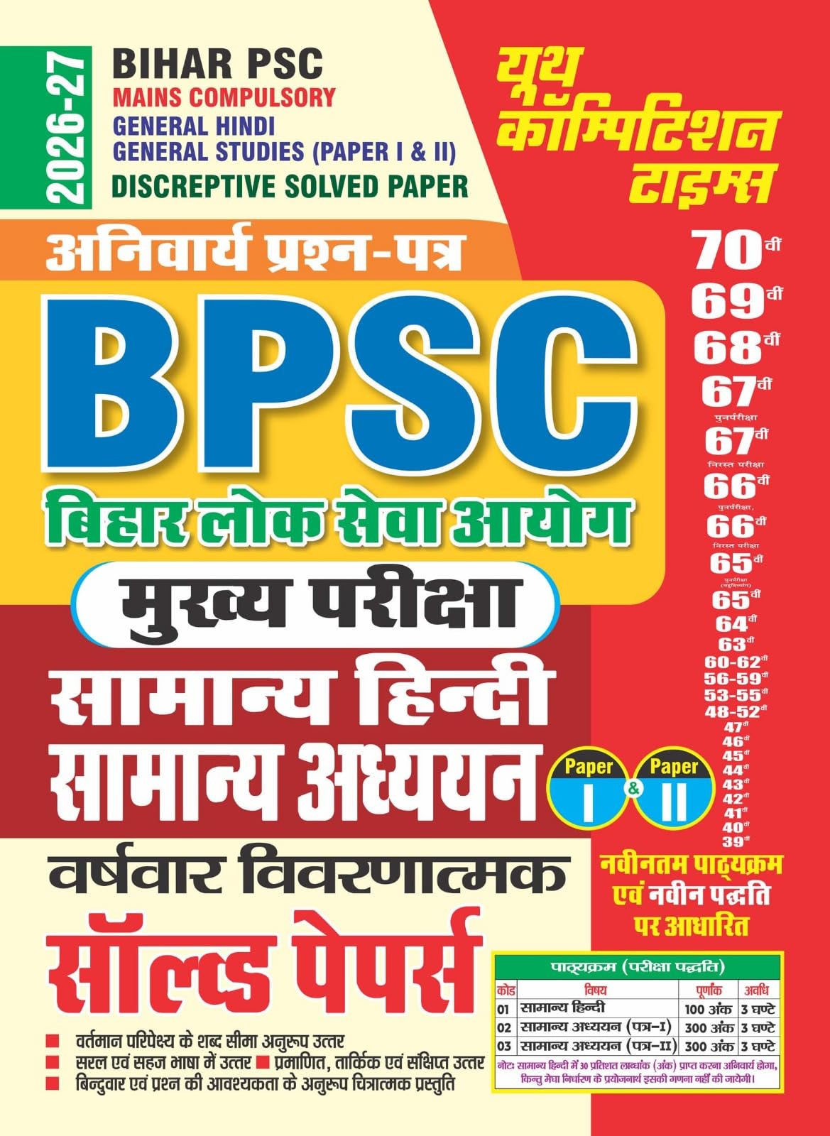 Study Material Bpsc Buy BPSC Bihar Public Service Commission Mains Compulsory General Hindi ...