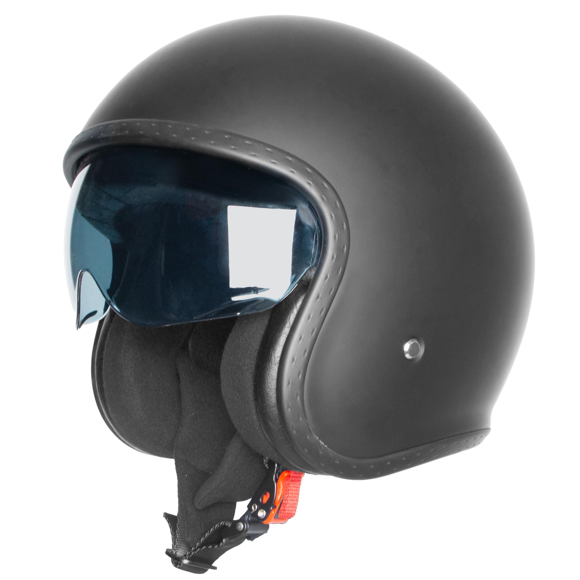 Zorax Negro Mate XXL (63-64cm) ZOR-601 Casco Moto Jet Abierto con Interior Visera Mujer y Hombre para Motocicleta Ciclomotor y Scooter Bicicleta ECE 2206 Homologado