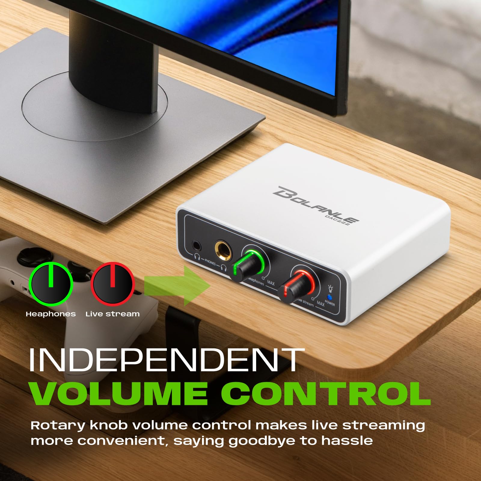 Bolanle DAC Interfejs audio USB OTG do transmisji na żywo, wejście AUX 3,5 mm na adapter do telefonu USB-C, karta dźwiękowa stereo dla iPhone Android, podłącz mikser do telefonu komórkowego do