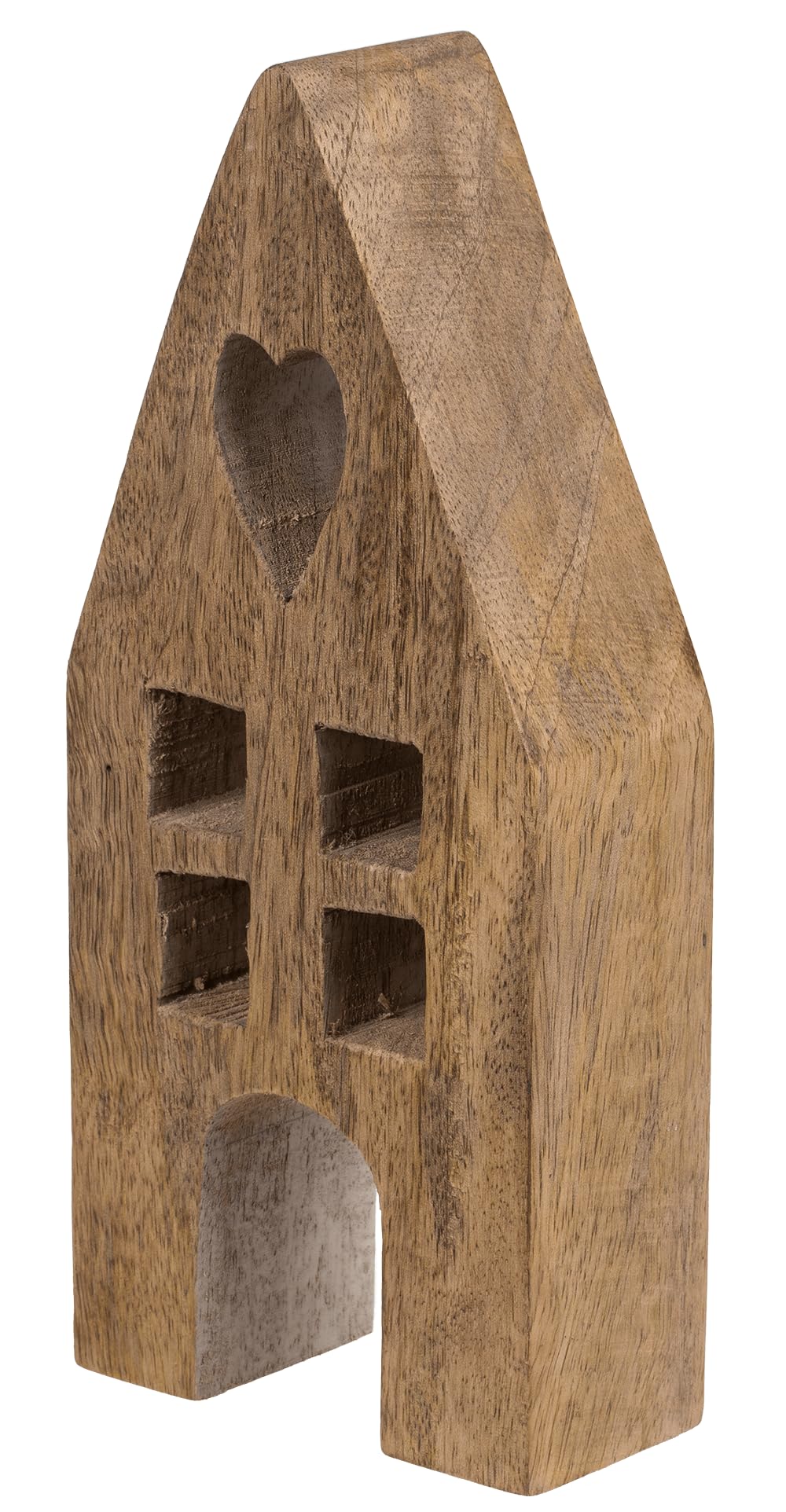Deko-Holz-Haus, 9 x 4 x 20 cm, Seite A: weiß, Seite B: Natur