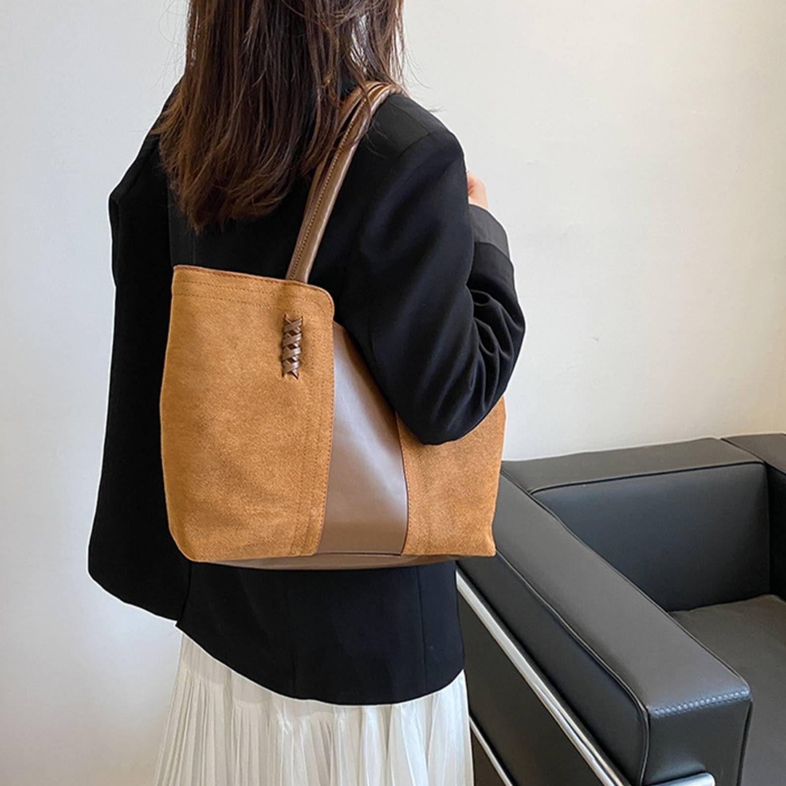 Borse da Donna Pu Bucket Bag per con Chiusura Cerniera